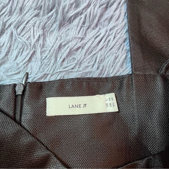 Lane JT Black Structured Mini Dress L Halter Cutout Bustier Style - Picture 3 of 5